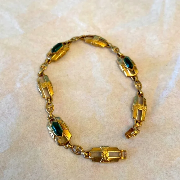 ESEMCO BY SHIMAN Jewelry Art Deco Style K Yellow Gold